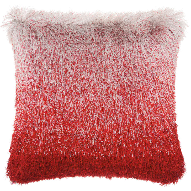 Housse de coussin carré et insert, Rouge / argenté