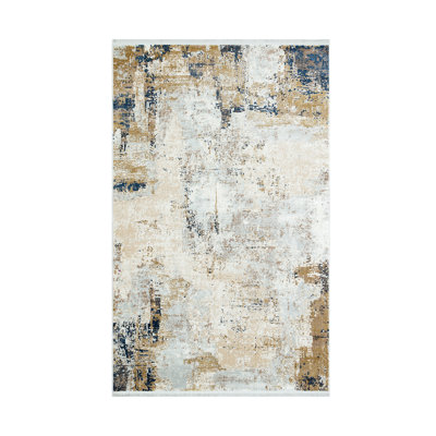 Luxueux tapis tissé à la machine, 9,8 x 13,1 pieds, 100% viscose / polyester, hauteur du velours: 0,24 pouce | Robuste 4,3 lb / pi2, 864 000 points de fil | Facile à nettoyer avec l'aspirateur et le détachant, parfait pour le salon et la chambre à coucher