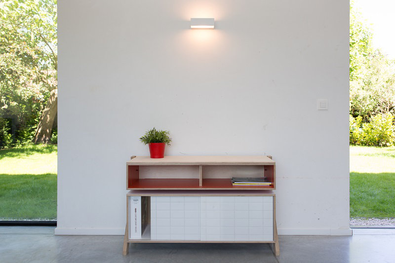 Derrall 115cm Sideboard, White/Foxy Orange and Orange
