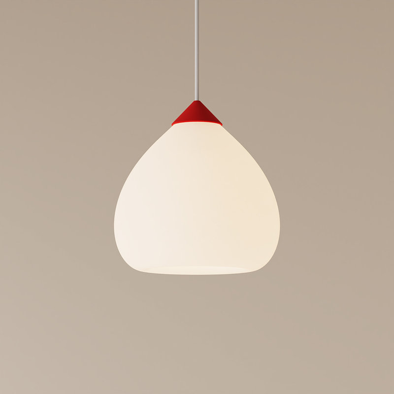Gulp Pendant Light, 14.6" H x 9.45" W x 9.84" D, Poppy, White