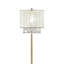 Lampe sur pied de 65 po de hauteur «Bhavya» avec finition dorée et accents de cristal, abat-jour blanc