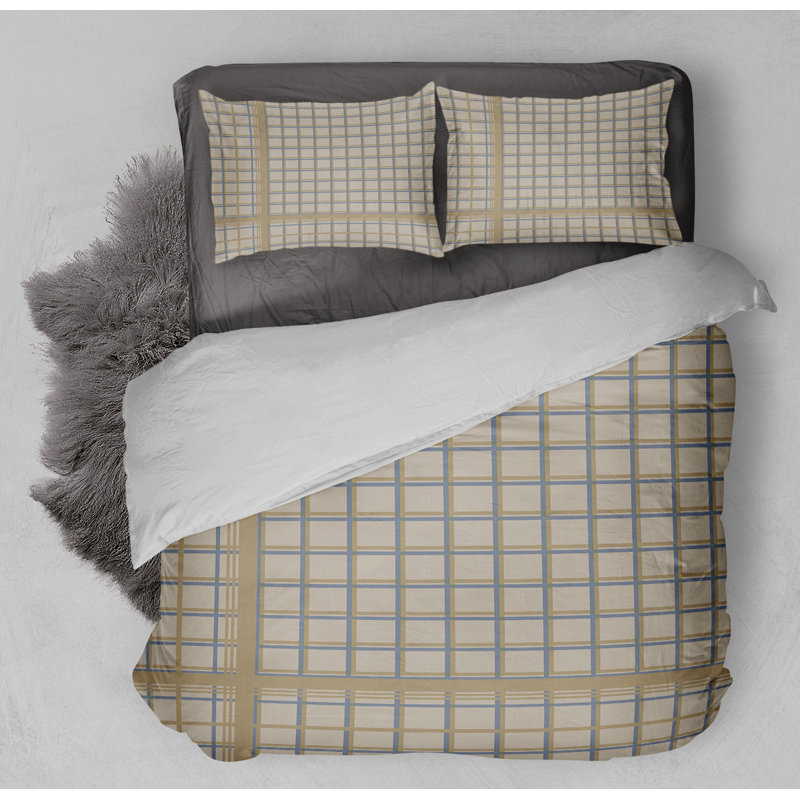Polyester Channel Plaid Comforter, King Duvet Cover + 2 King Pillowcases