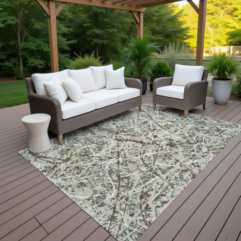 Machine Washable Indoor/Outdoor Jozwiak ACN2389 Abstract Rug, Rectangle 5' x 7'6"