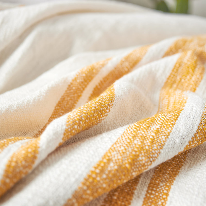 Dominika Morgan Cement Woven Throw Blanket, Ochre