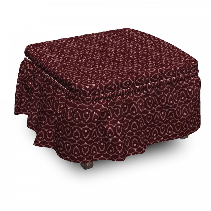 Housse pour repose-pieds baroque laurel couronne flore