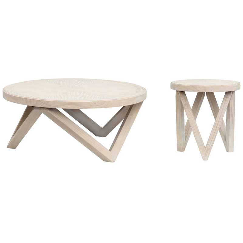 Mote Round Cocktail Table With End Table, 2 Pieces: Coffee Table, End Table