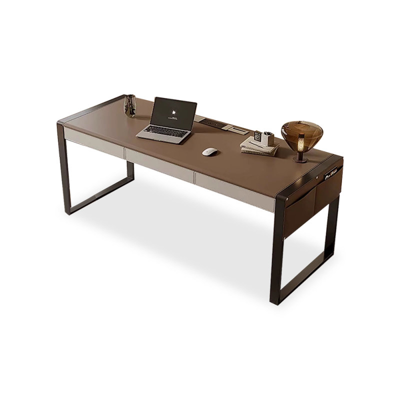 Rectangular Solid Wood with 3 drawers desk, Black, 29.53" H x 70.87" W x 27.56" D