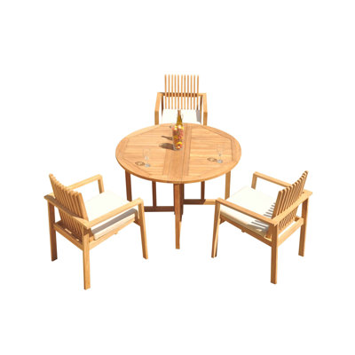 Round 5 - Person 52" Long Teak Dining Set