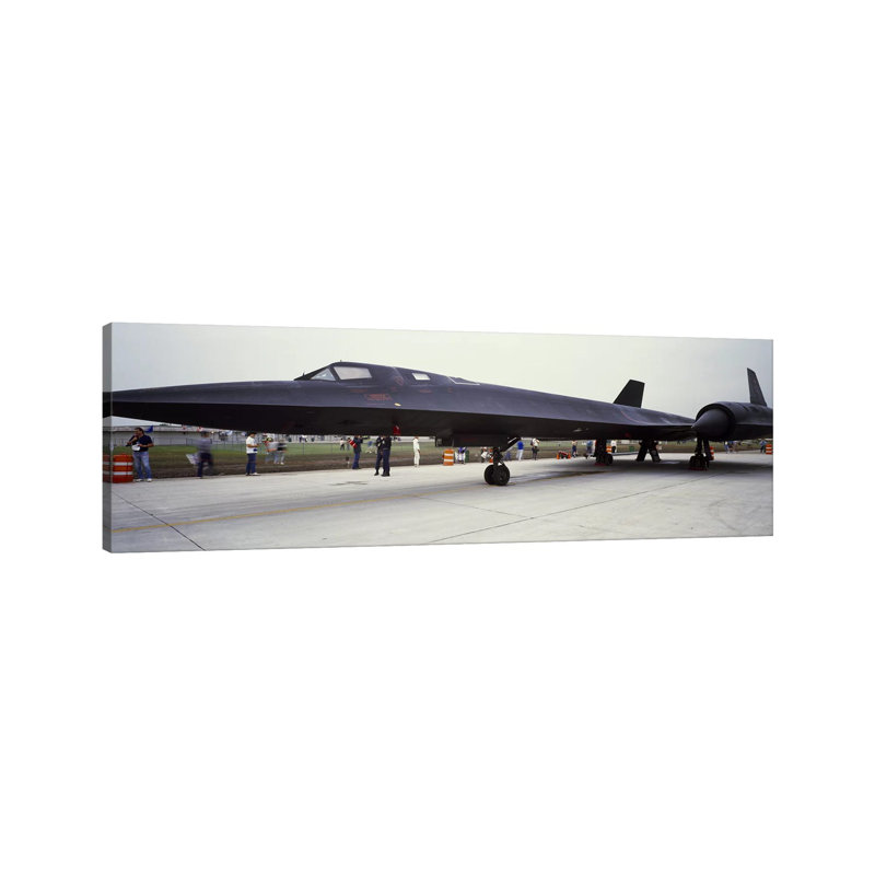 Lockheed SR-71 Blackbird On A Runway by Panoramic Images - Panoramic Gallery-Wrapped Canvas Giclée on Canvas, Canvas