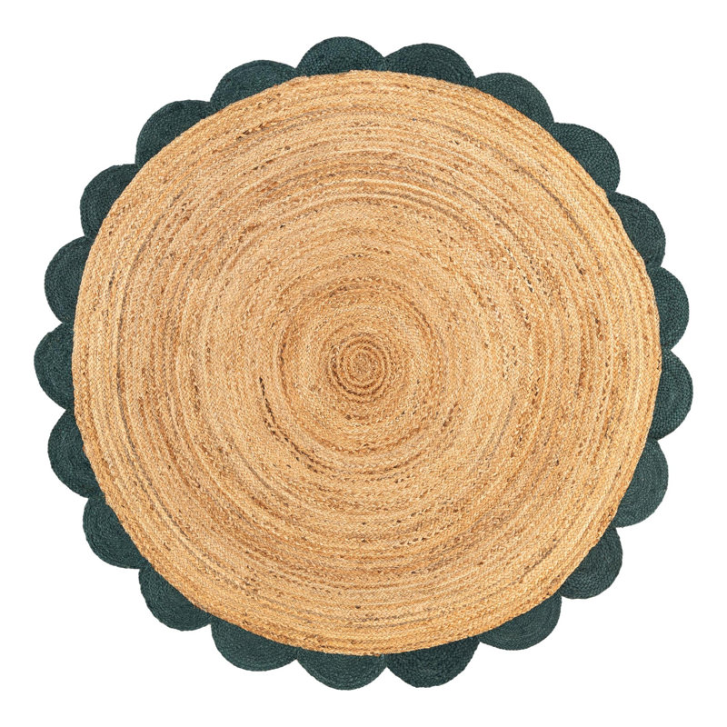 Cosner Hand Braided Area Rug, Round 6'1"