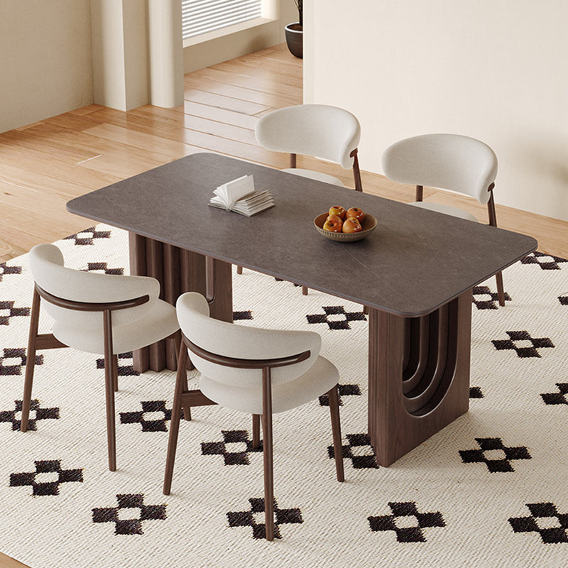 Combinaison de table et de chaises en bois de cire blanc rétro, H 29,52 po x L 55,11 po x l 31,49 po