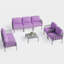 Ensemble de conversation d'extérieur 7 places avec coussin 7 personnes-1944890746-1944890747