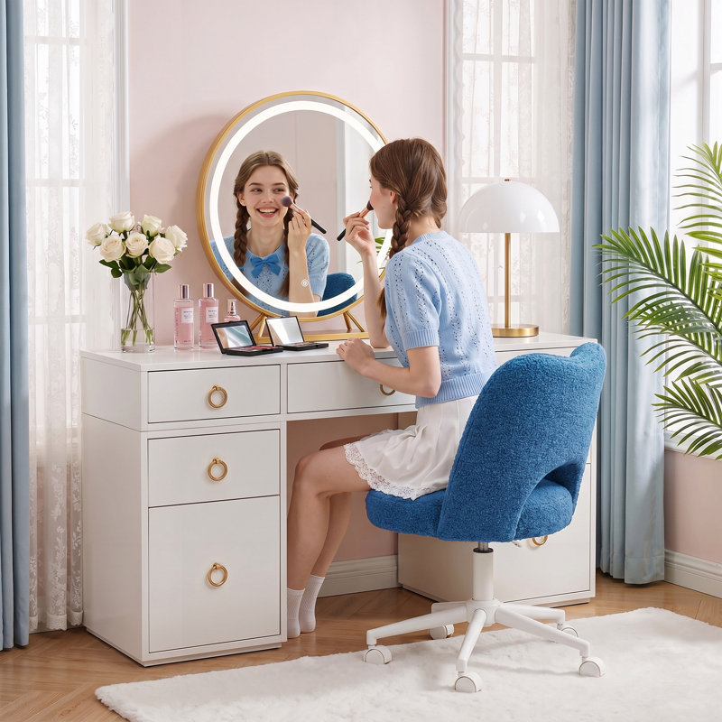  Chaise de bureau Teddy Vanity, Bleu très foncé