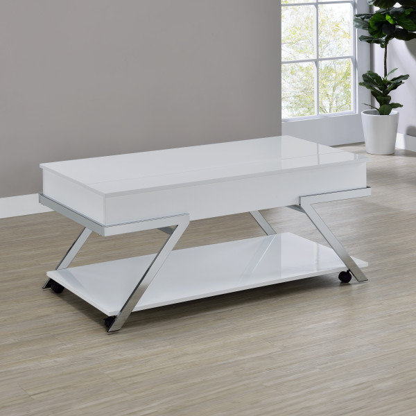 Caydae Zena Lift-Top Cocktail Table w/Casters