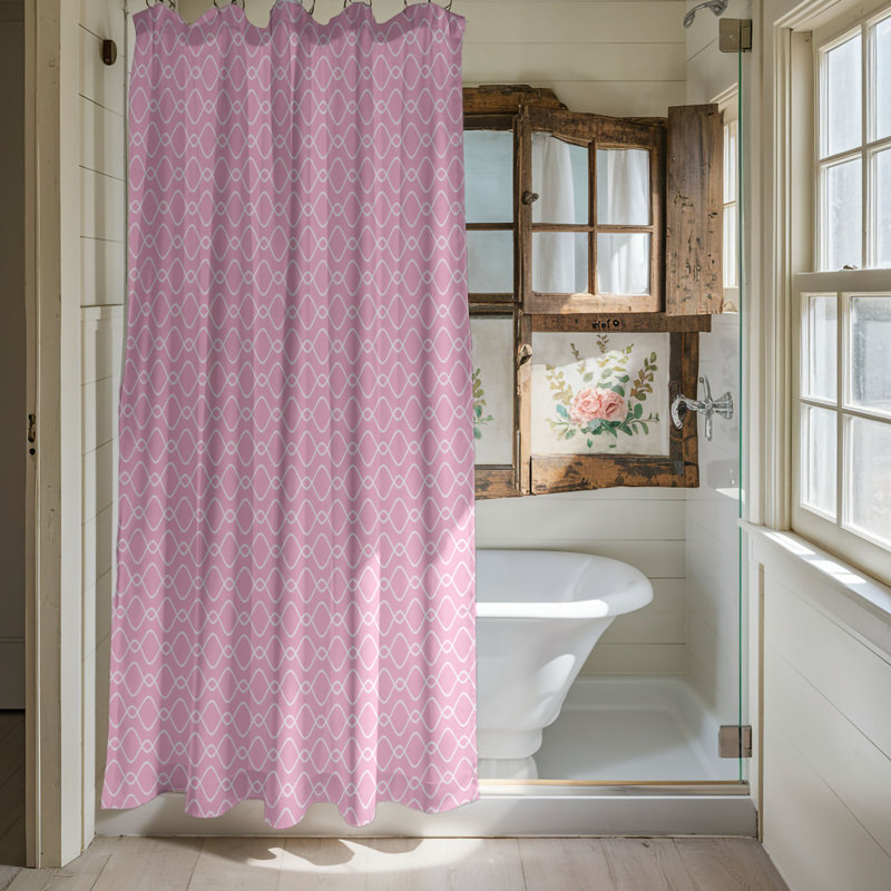 Rideau de douche Premium 19, Délice de sirène rose, H 74 po x l 71 po