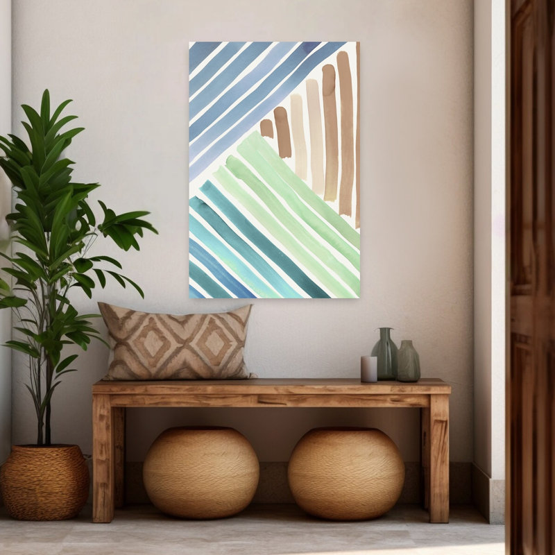 Spectral Symphony II, art géométrique abstrait moderne, H 48 po x l 32 po