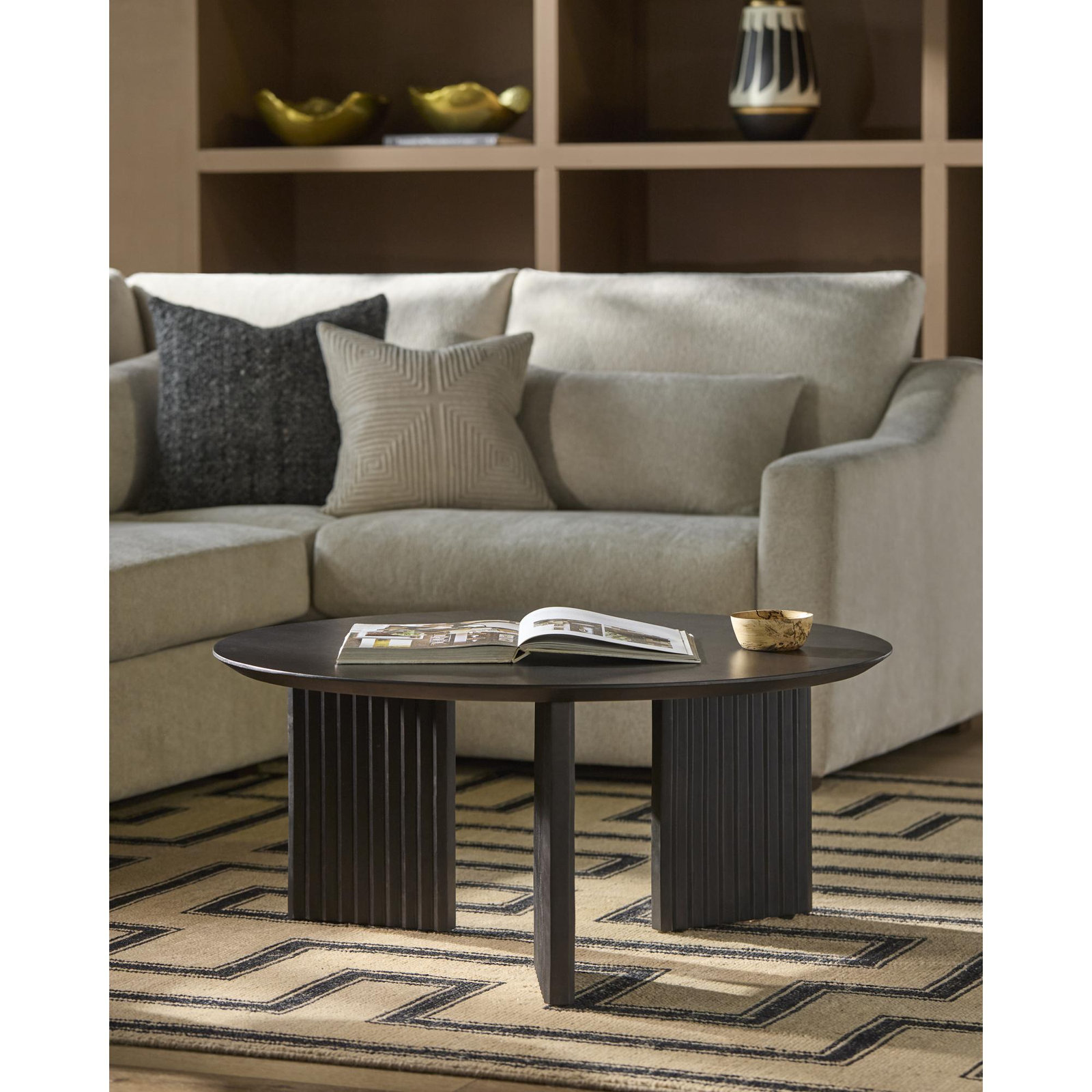 Edianna 36" Mango Coffee Table, Black