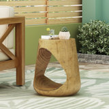 Eulla MGO Hollow Side Table，Wood-like texture