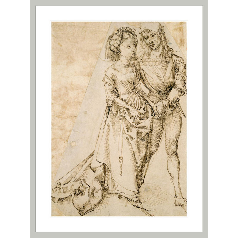 Lovers (plume et encre brune sur papier blanc) par Albrecht Dürer, 41.5" H x 31.14" W