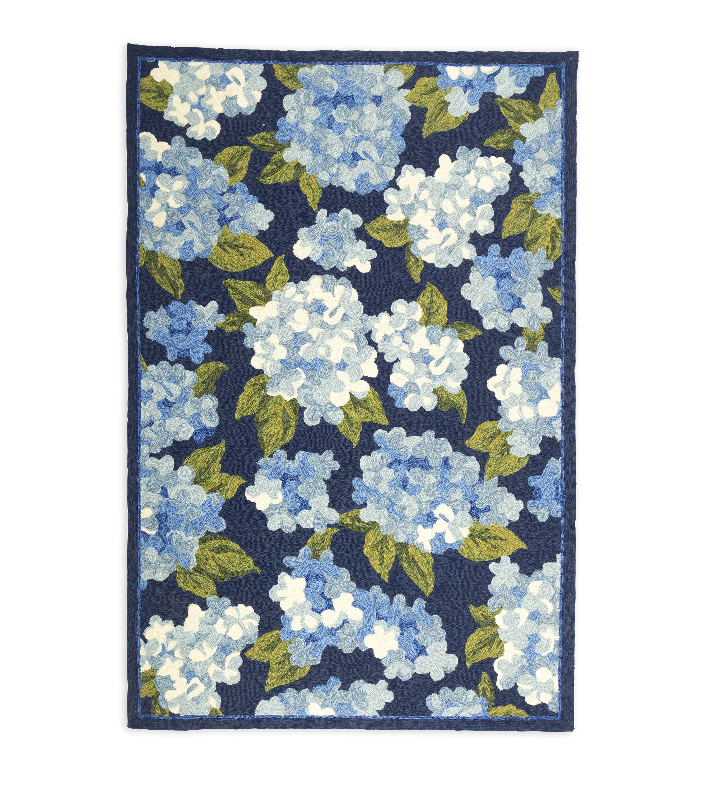 Plow & Hearth Hydrangeas Hand-Hooked Blue Area Rug & Reviews | Wayfair