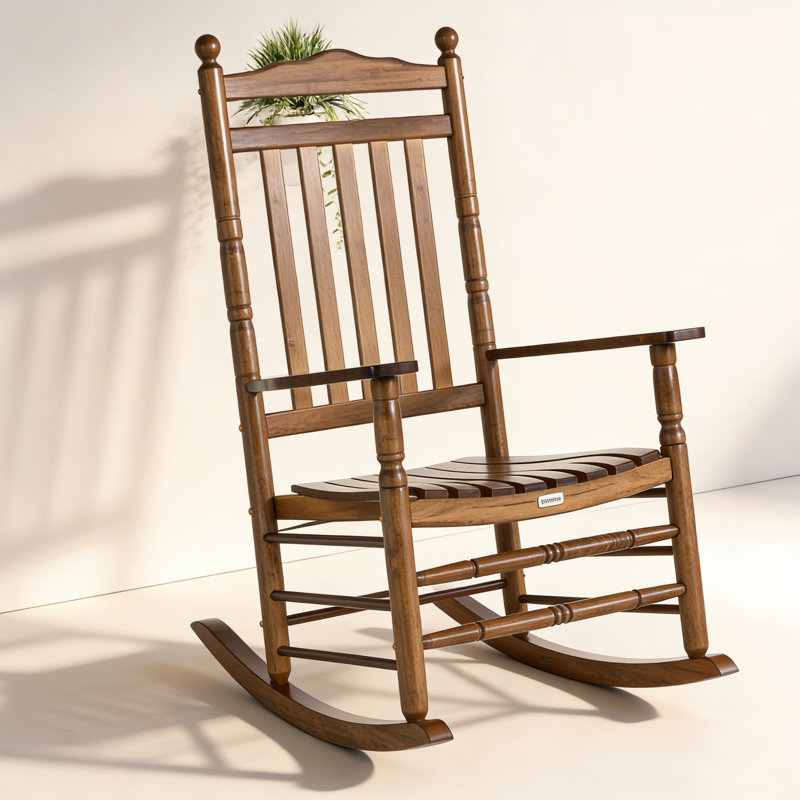 Chaise berçante à haut dossier Traditional, Brun