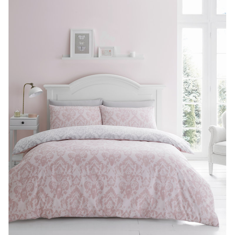 Damask Duvet Cover Set, Single - 1 Standard Pillowcase, Blush
