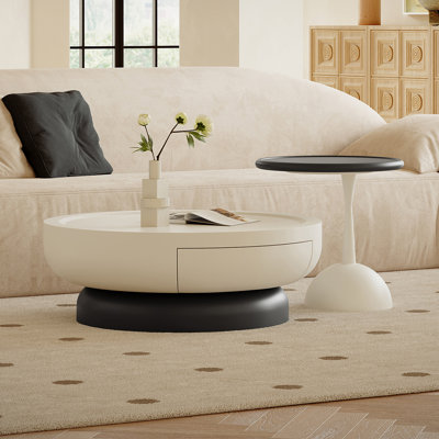 French Retro Wood Coffee Table Set