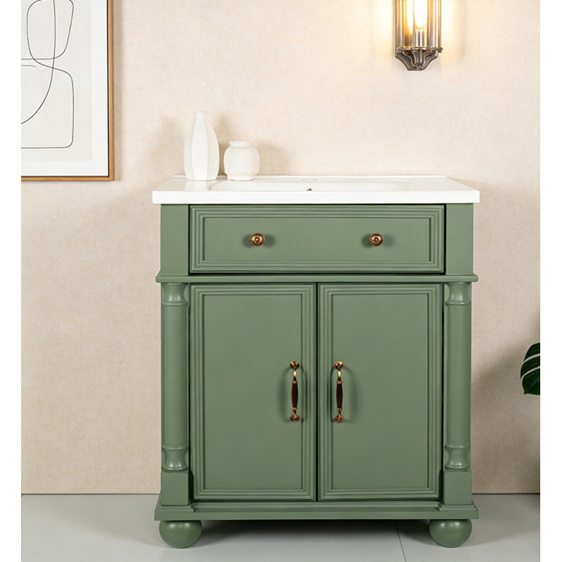 27.8" Bathroom Cabinet without Sink, Green