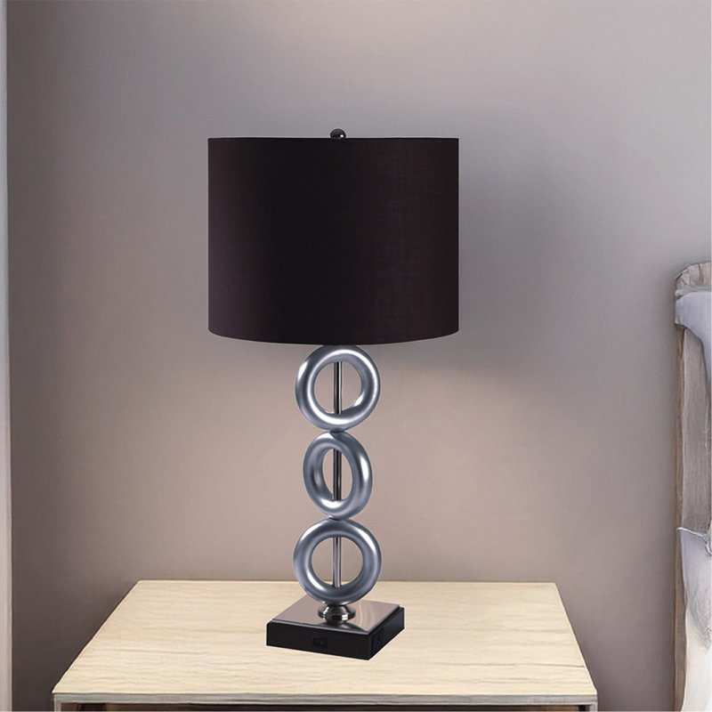 UNE PAIRE DE 3 ANS EN ARGENT 29 "AVEC LAMPE DE SORTIE DE TABLE