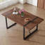 Table de salle à manger robuste en MDF noyer, design industriel pour la cuisine et la vie