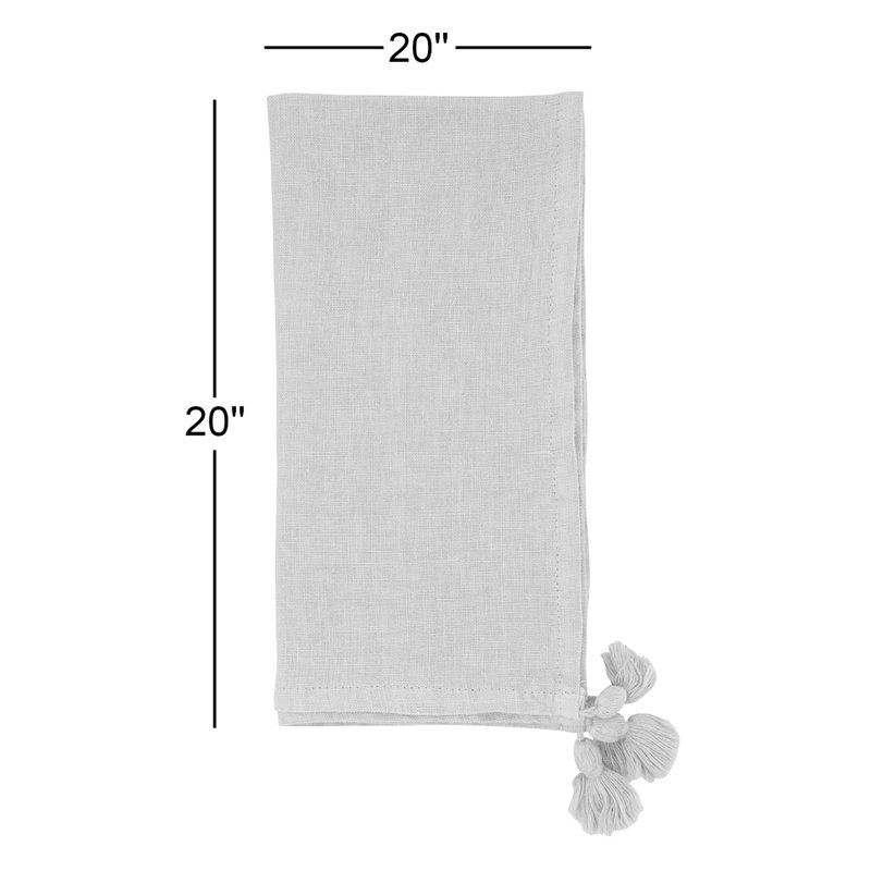 Rowan Collection Linen No Pattern Square Napkin, Blue/Gray