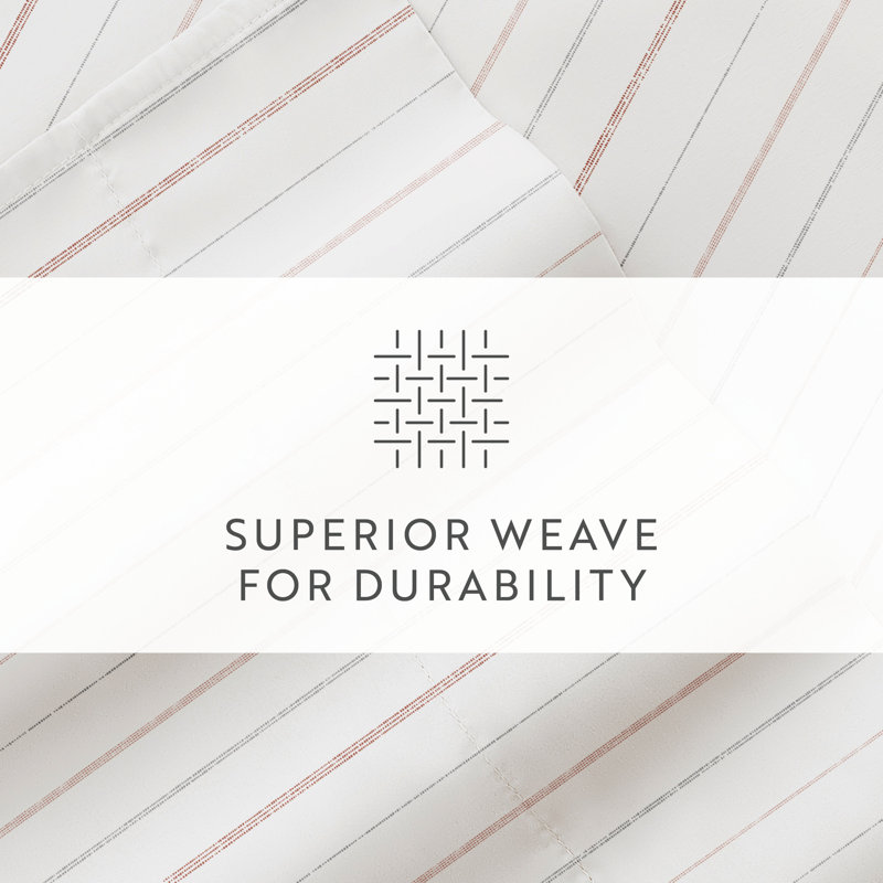 Twin Terracotta Stripe Microfiber 4-Piece Sheet Set