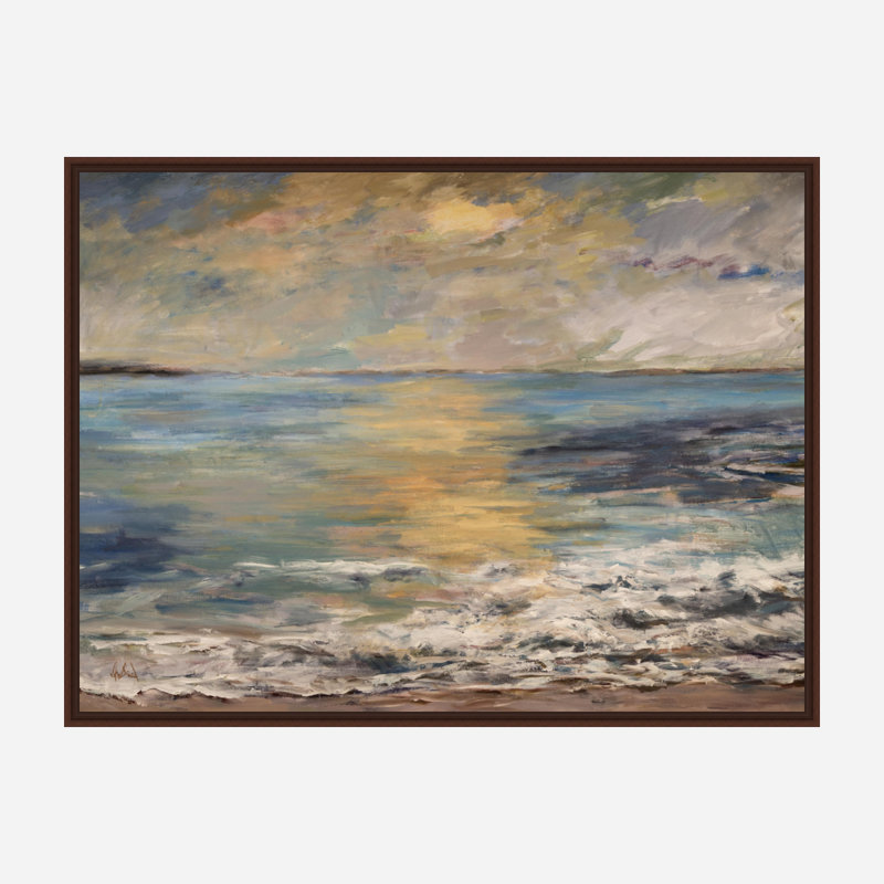 Dana Pointe at Sunset - Artist Enhanced Canvas Print, 40" H x 60" W x 1.75" D, Brown Framed Canvas