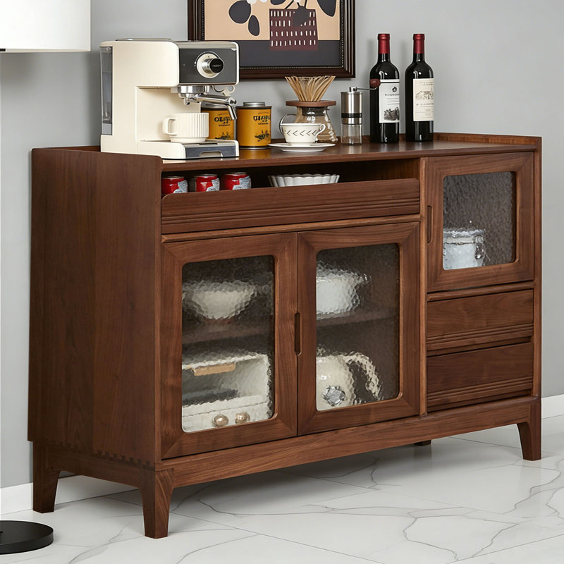 Multi-functional storage solid wood sideboard, 38.58" H x 62.99" W x 15.74" D