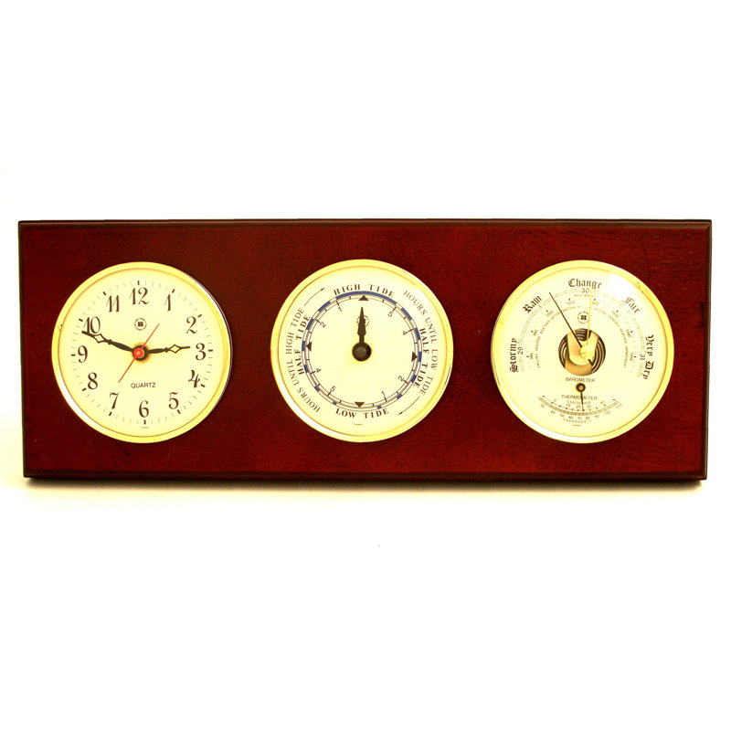 Calkins Metal Wall Clock, Mahogany