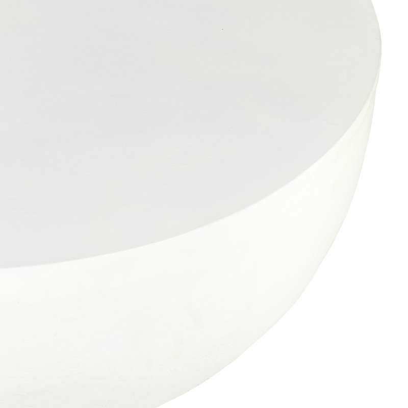 Basil Outdoor Round Coffee Table, White