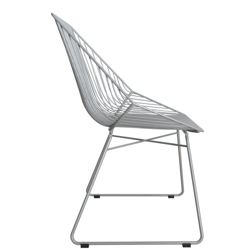 46cm H Slat Back Side Chair, Grey