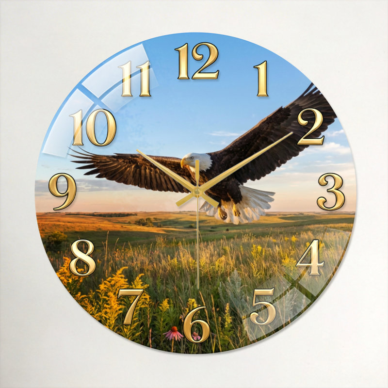 Horloge murale Eagle, 40 x 40 cm (15,7 x 15,7 pouces)