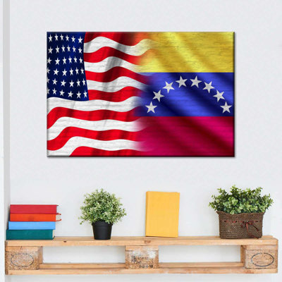 America Venezuela Flags Canvas Print