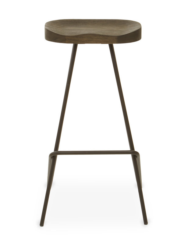 Counter Stool with Metal Frame, Brown/Black