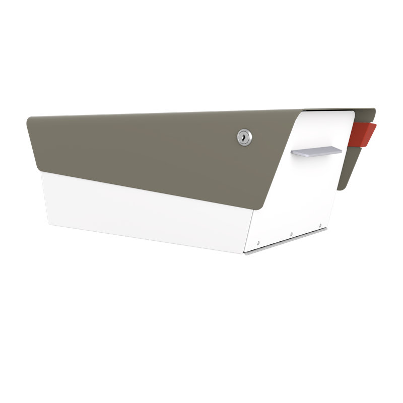 Boîte aux lettres moderne, Blanc / gris