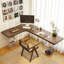 Bureau en L en bois massif avec base en acrylique-1899122463