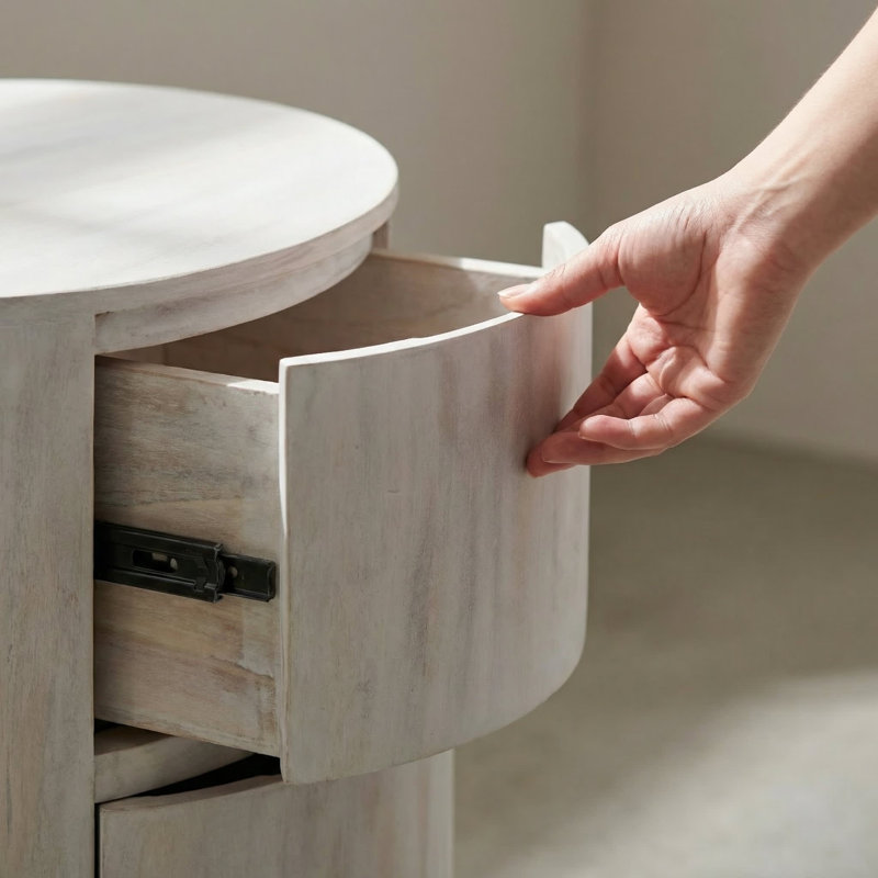 Table de chevet compacte élégante blanche 18 po x H 24 po, Blanc