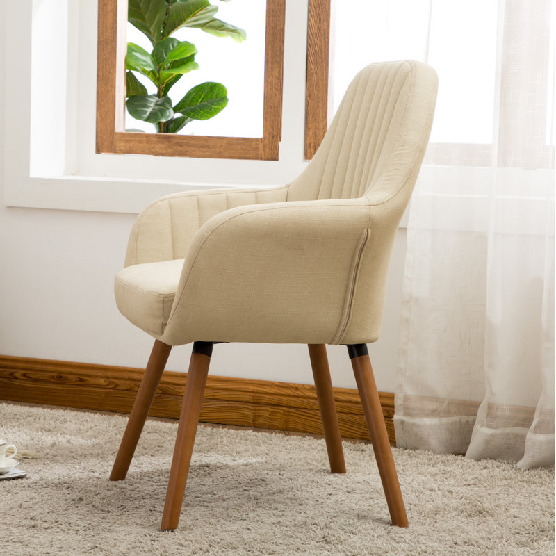 Tamla Contemporary Fabric Accent Chair, Beige