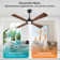 56 In. 4 Solid Wood Blades Indoor Ceiling Fan With Light Kit And Remote Control