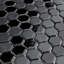 Carreau de mosaïque en porcelaine noire 10-1 / 4 "x 11-7 / 8" Citi Hex