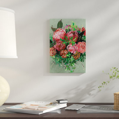« rétro bouquet ii », reproduction de peinture à l’aquarelle sur toile