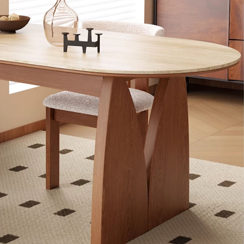 Simple and Light Luxury Design Dining Table, Brown