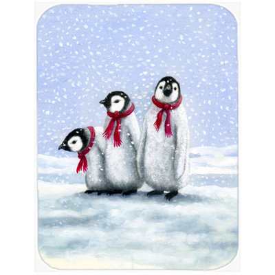 Caroline's Treasures Penguins Glass Cutting Board