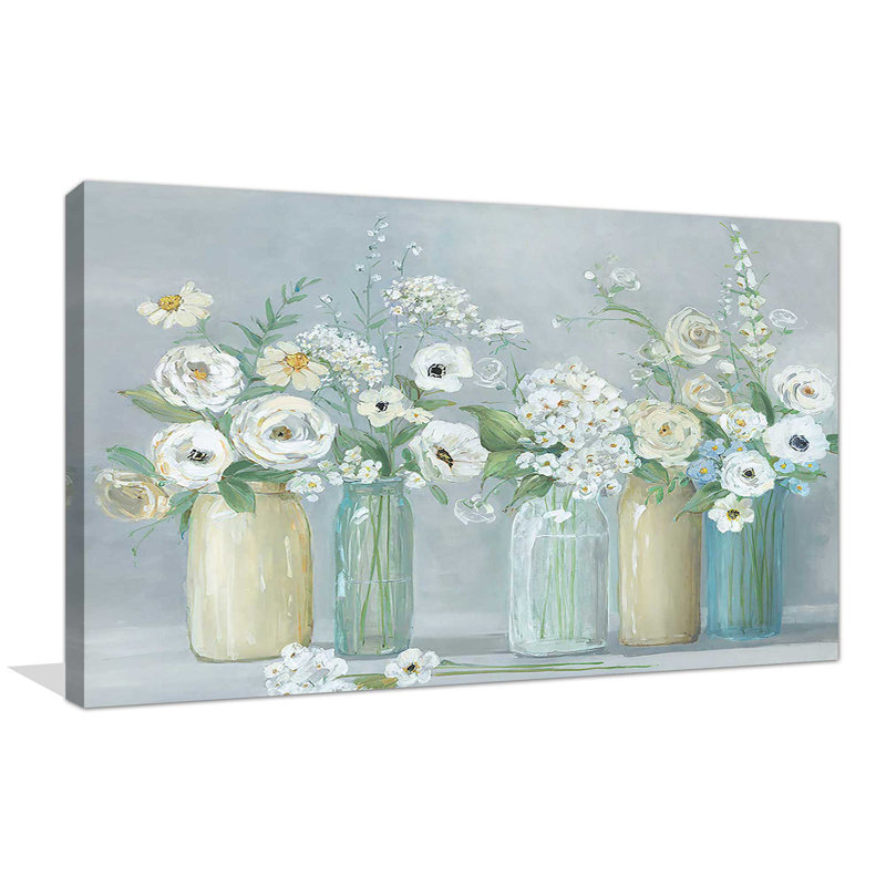 Blooming Meadow Beauties par Sally Swatland - Peinture, H 28 po x l 48 po x P 1,5 po, Toile tendue